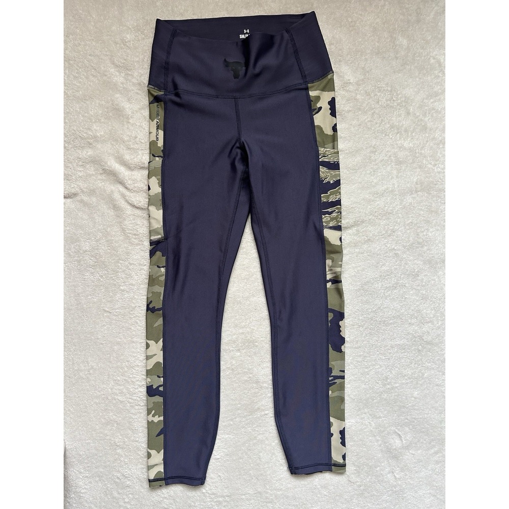 Under Armour HeatGear Project Rock Compression Leggings Camo Womens Small 0059